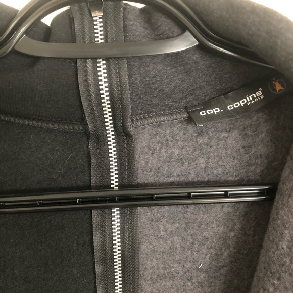 🇫🇷 Vintage Cop.Copine asymmetrical colour block zip sweatshirt. Euro Sz 1 /XS - Picture 6 of 8